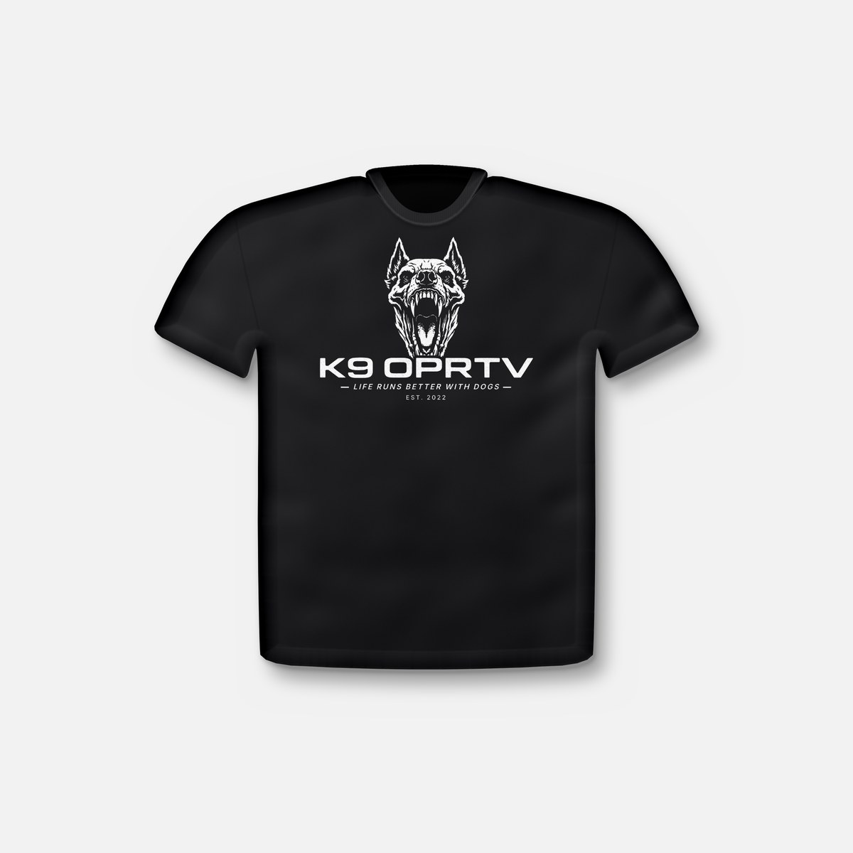 Primal Tee black tee flat lay front